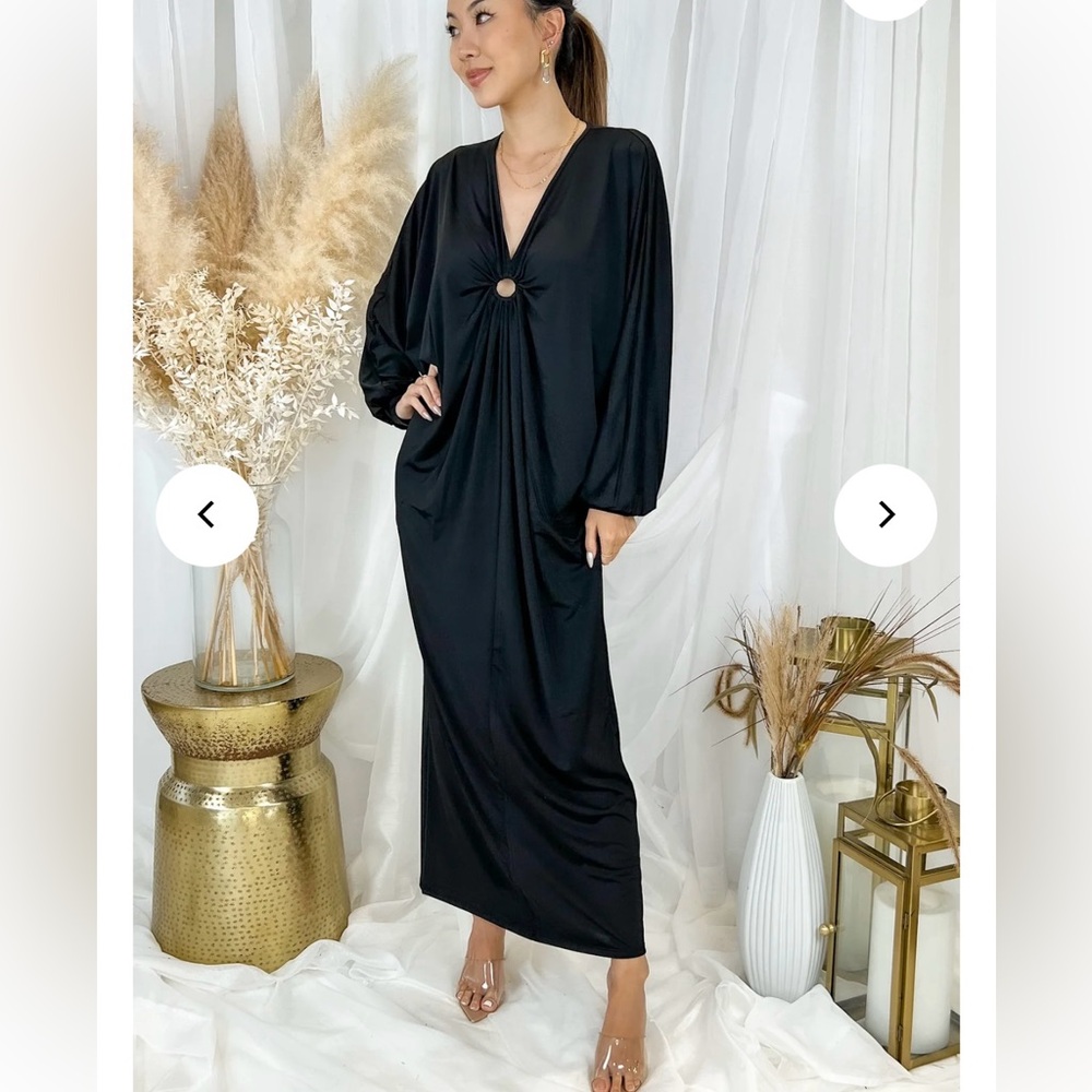 KRISA REVOLVE V neck draped maxi dress NWT